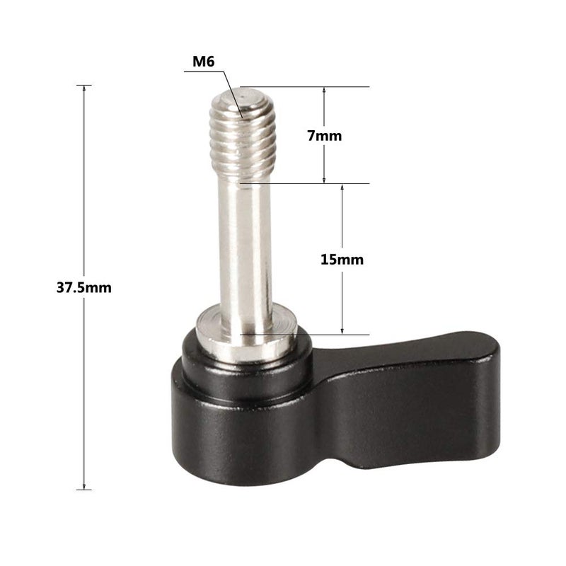 CAMVATE M6 Ratchet Wingnut Assembly Knob Black (A Pair) - 2159 - Image 2